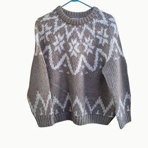 Cassandra Icelandic style pullover sweater size L  Taupe